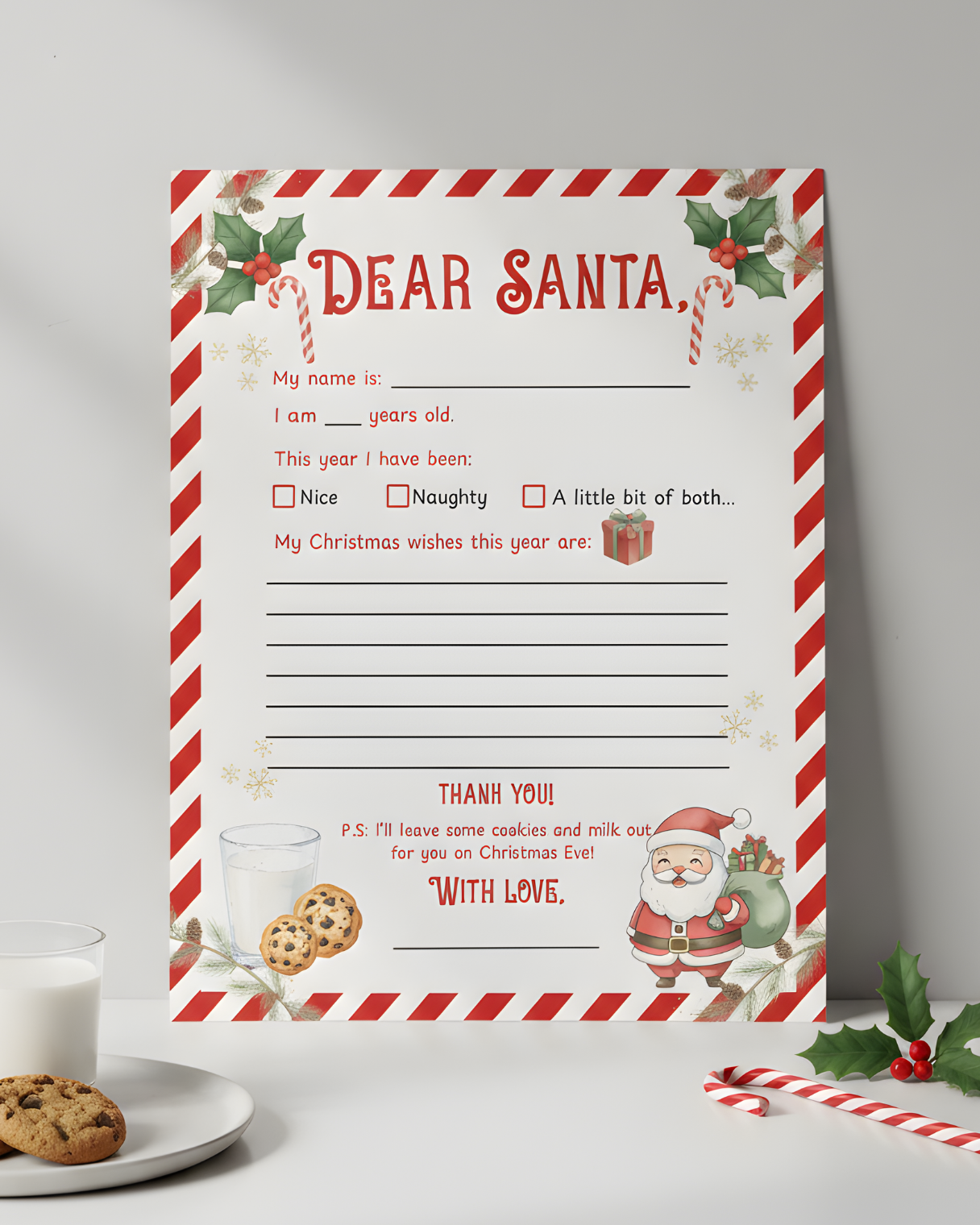 PRINTABLE Letter to Santa Claus | Kids Christmas Activity