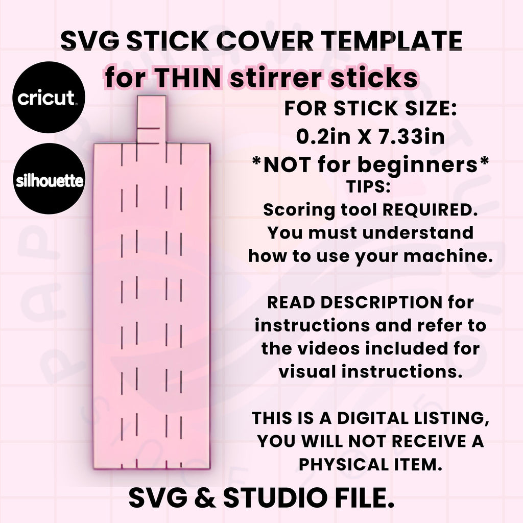 Cake Topper Stick Cover READ DESCRIPTION SVG Template (Scoring Tool Required)