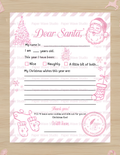 PRINTABLE Letter to Santa Claus | Kids Christmas Activity | Coquette Christmas List